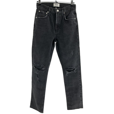 Agolde Distressed Black Cherie High Rise Denim Jeans Size 24