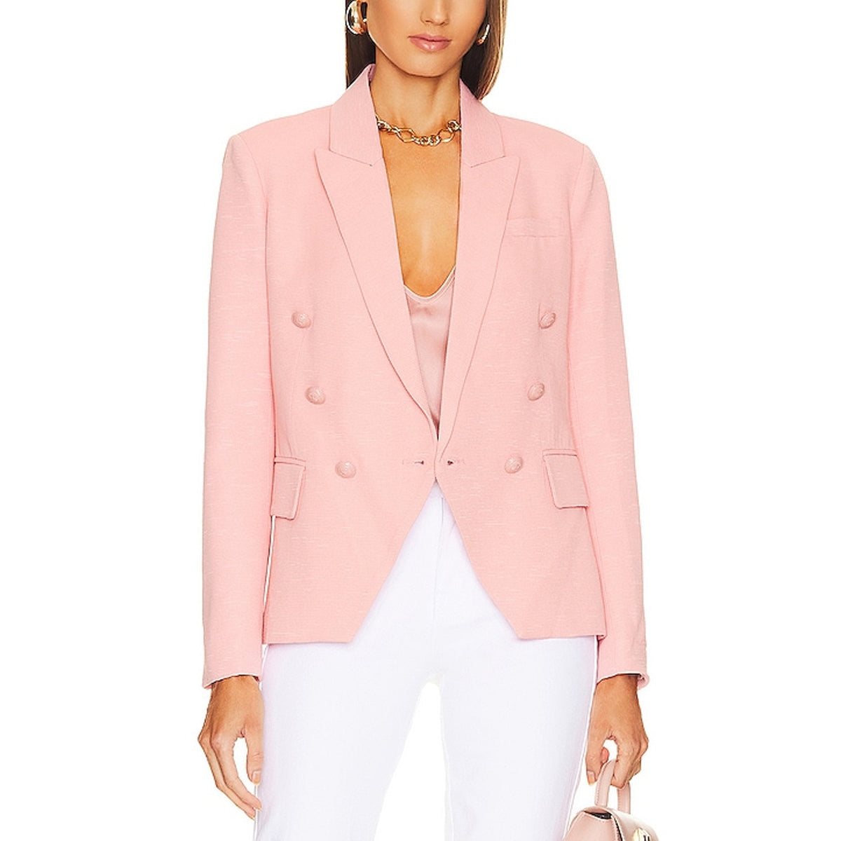 L'Agence 'Kenzie' Pink Double Breasted Blazer Size 0 - NWT