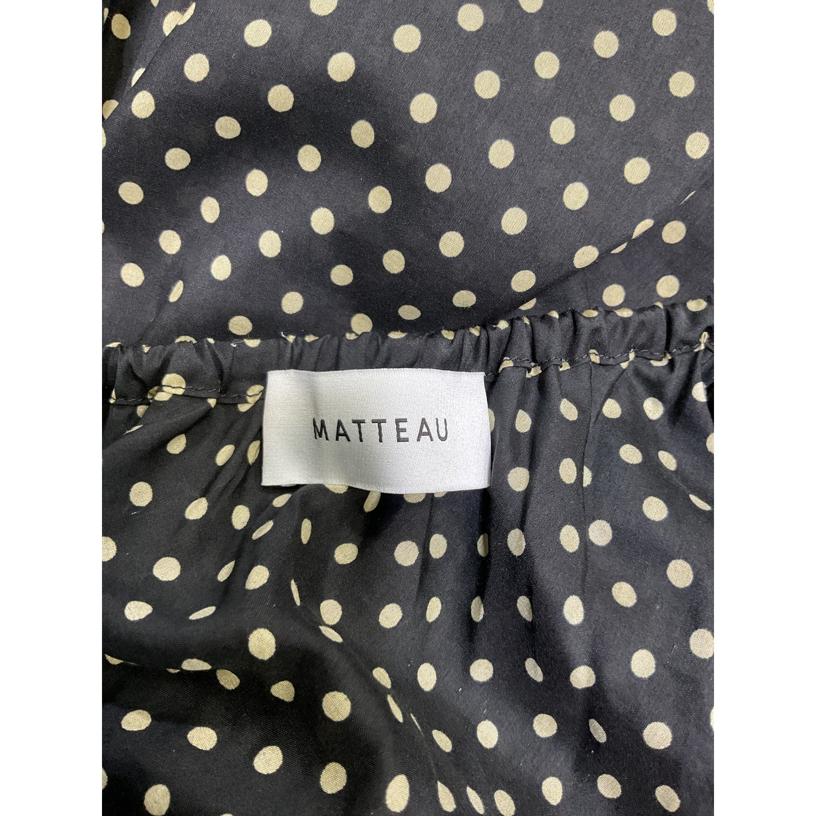 Matteau Spot-Print Cutout-Waist Black Cotton Cotton-Blend Dress Size 6