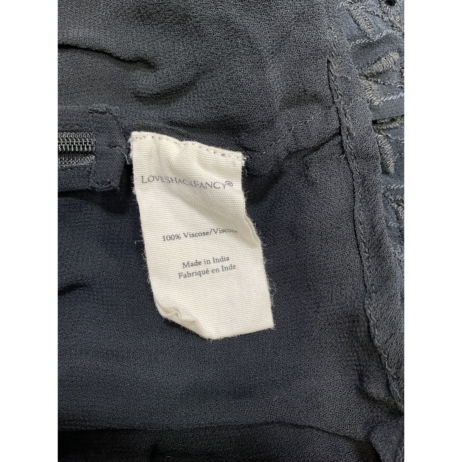 Loveshackfancy 'Caro' Black Mini Dress Size 0
