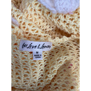 For Love & Lemons Crocheted Yellow Walker Dress Size M