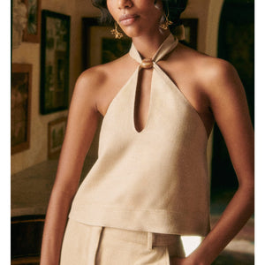 Sézane 'Lelio' Beige Viscose Top Size 6