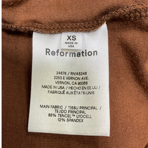 Reformation Sleek Brown Lainey Dress Size XS