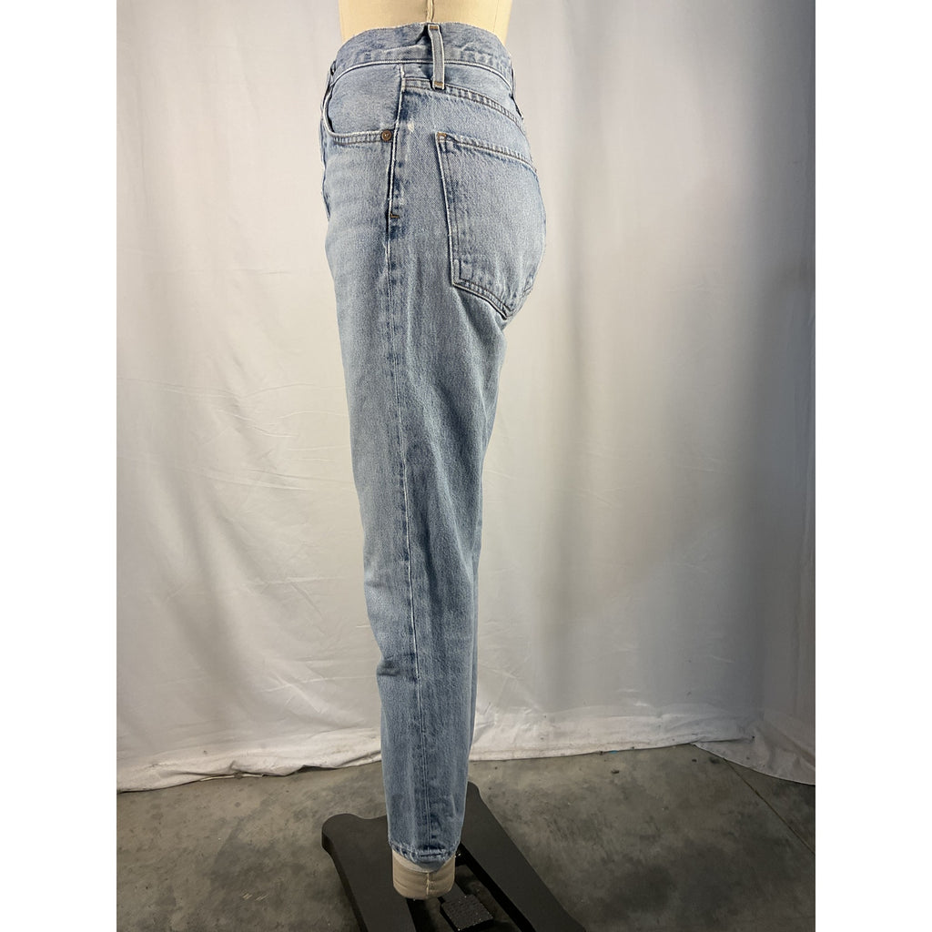 Agolde 'Riley' Blue High Rise Straight Crop Denim Jean Size 26