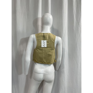 Haikure 'Gwen' Tan Cotton Satin V Neck Vest Size XS - NWT