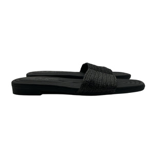 Rag & Bone Woven Black Ellie Slides Size 7.5 US / 37.5 EU