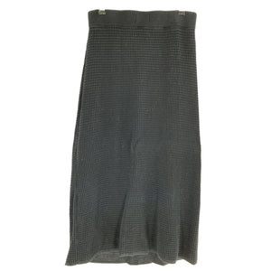 Loulou Studio Textured Black Manta Midi Skirt Size L