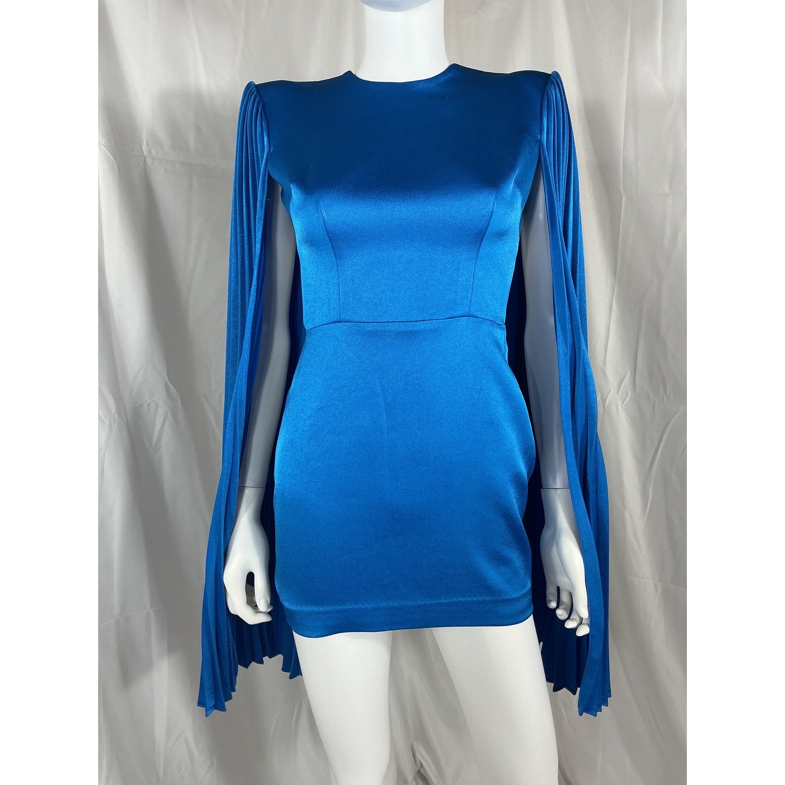 Alex Perry 'Jameson' Blue Triacetate Diamond Back Mini Dress Size 4