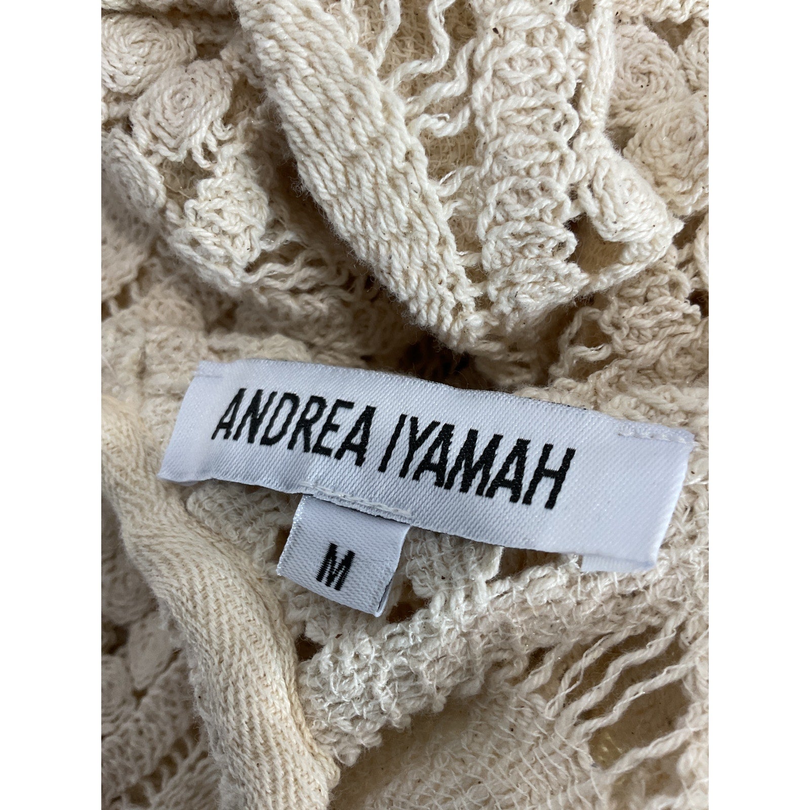 Andrea Iyamah 'Hira' White Crochet Top Size M