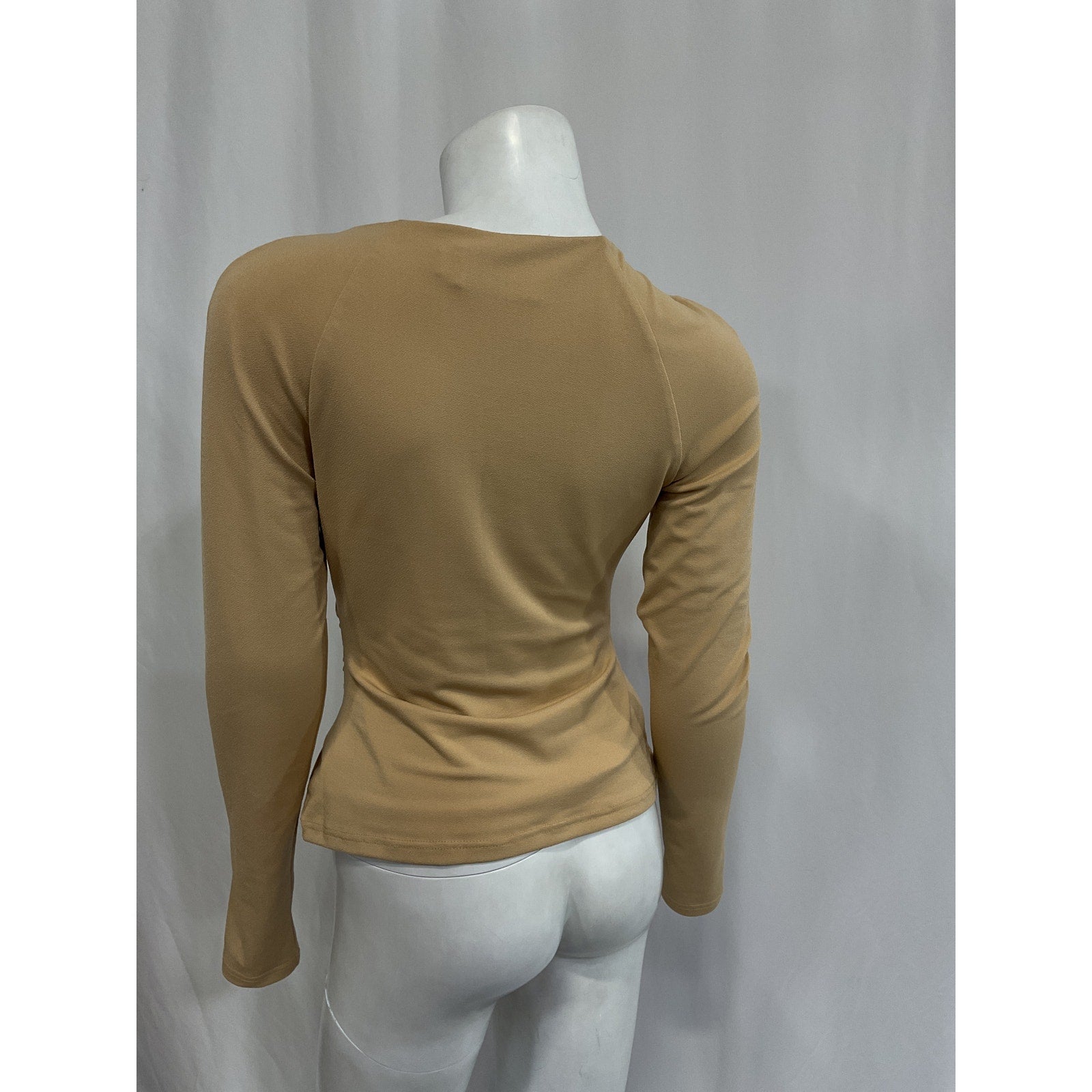 Significant Other 'Alma' Tan Cut Out Shoulders Stone Accent Top Size 6