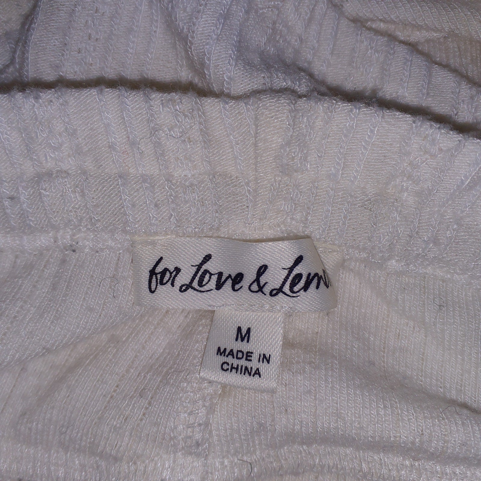 For Love & Lemons 'Allison' White Pointelle Ruffle Trim Front Bow Short Size M