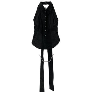 Marissa Webb Linen Dickie Black Evie Size S Top