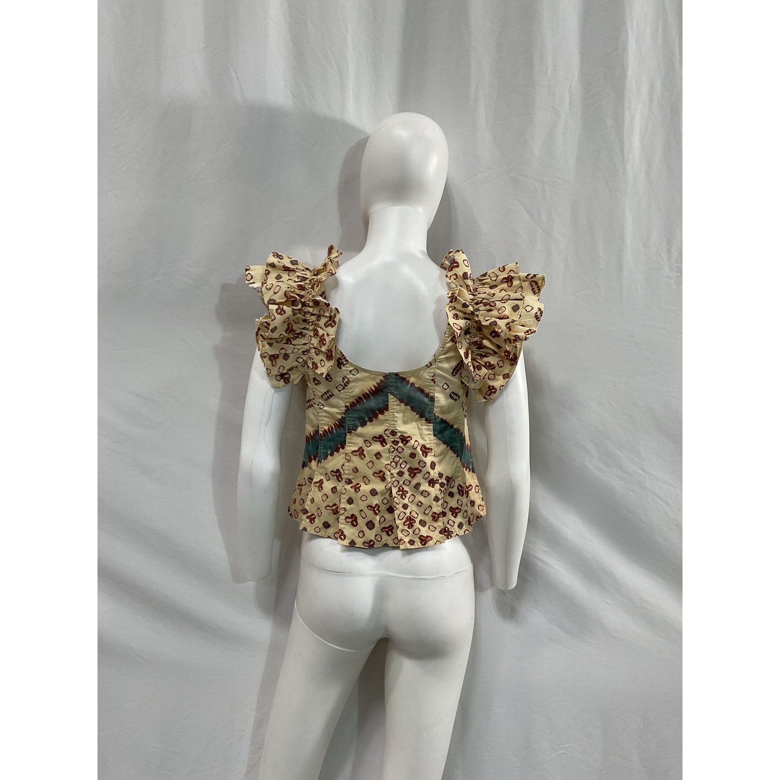 Ulla Johnson 'Milla' Tan Cotton Ruffle Top Size 0