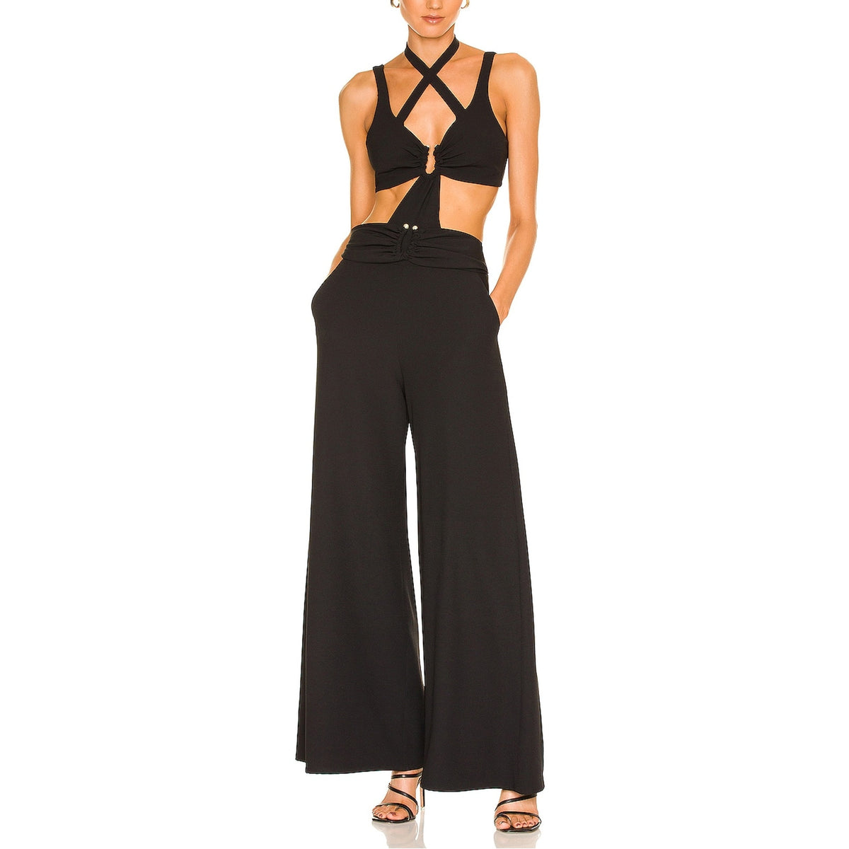 Patbo Sleek Black Cutout Jumpsuit Size 10