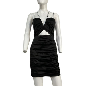 Aiifos Ruched Black Sandy Mini Dress Size XS NWT