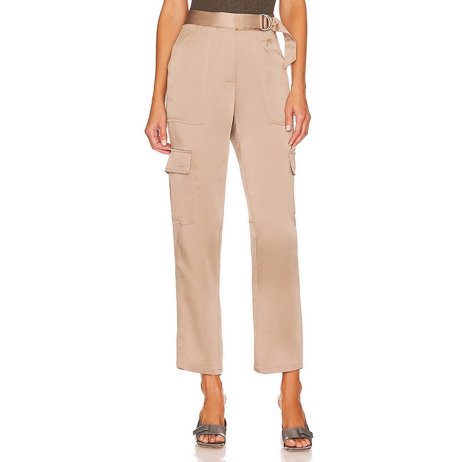 Simkhai 'Carolina' Tan Satin Utility Pant Size 0