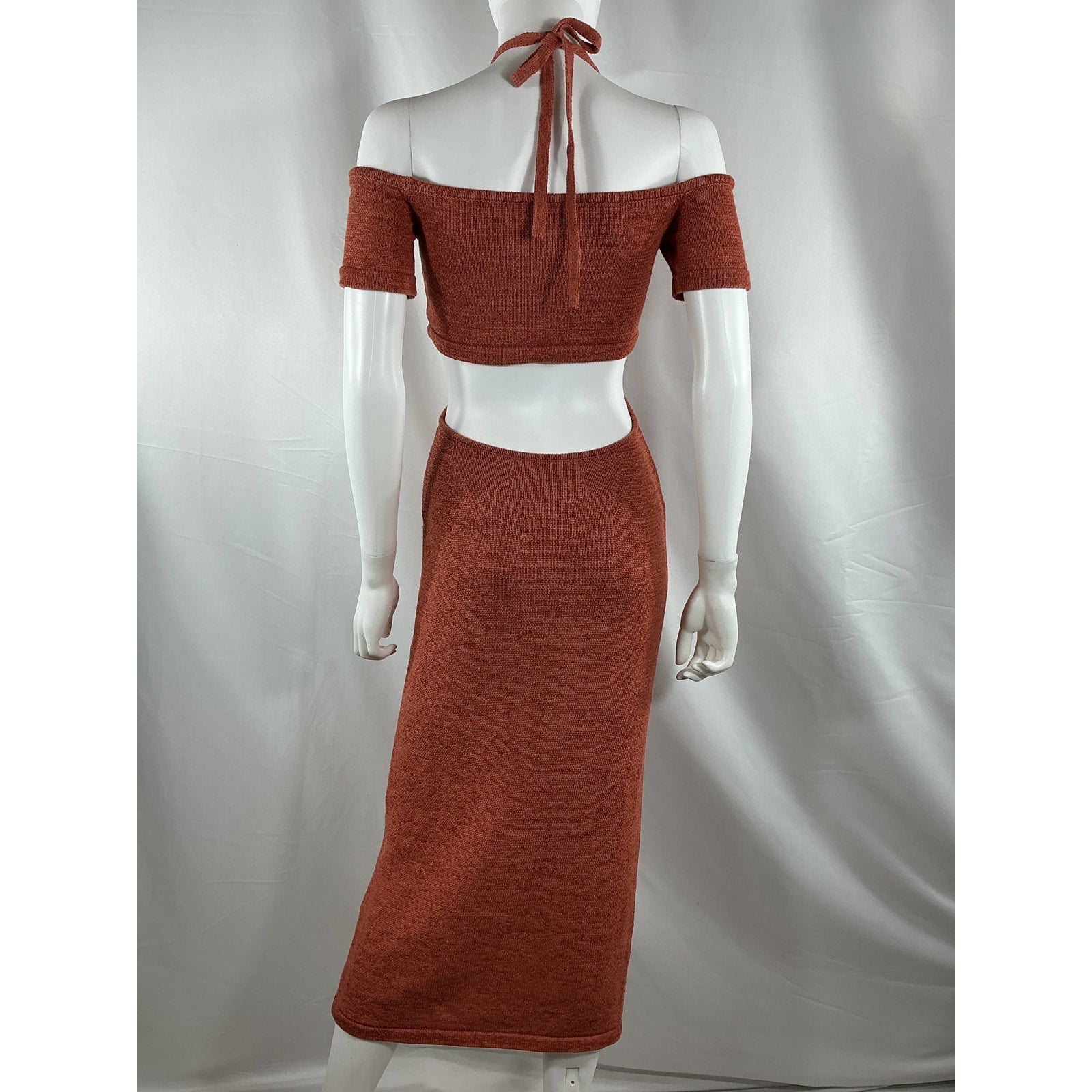 Cult Gaia 'Alicia' Brown Cotton Knit Dress Size XS