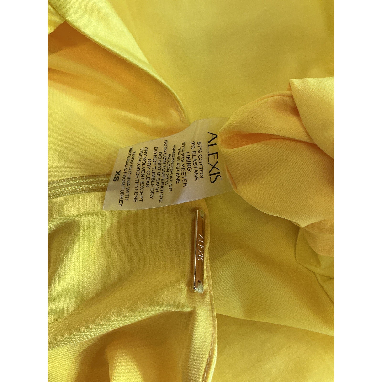 Alexis 'Braxton' Yellow Cotton Dress Size XS