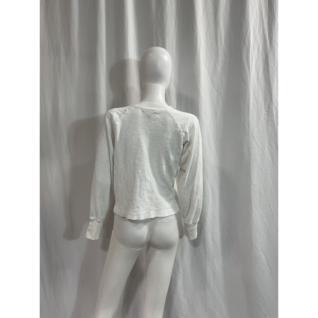 Marissa Webb 'So Uptight' White Thermal Henley Size M