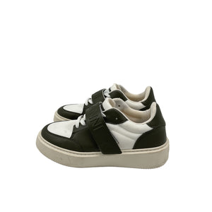 Ganni 'Sporty' Green Leather Mix Cupsole Low Top Velcro Sneakers Size 37