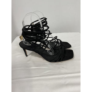 Schutz 'Magdalena' Black Mid Square Toe Sandal Size 7.5 - NWT