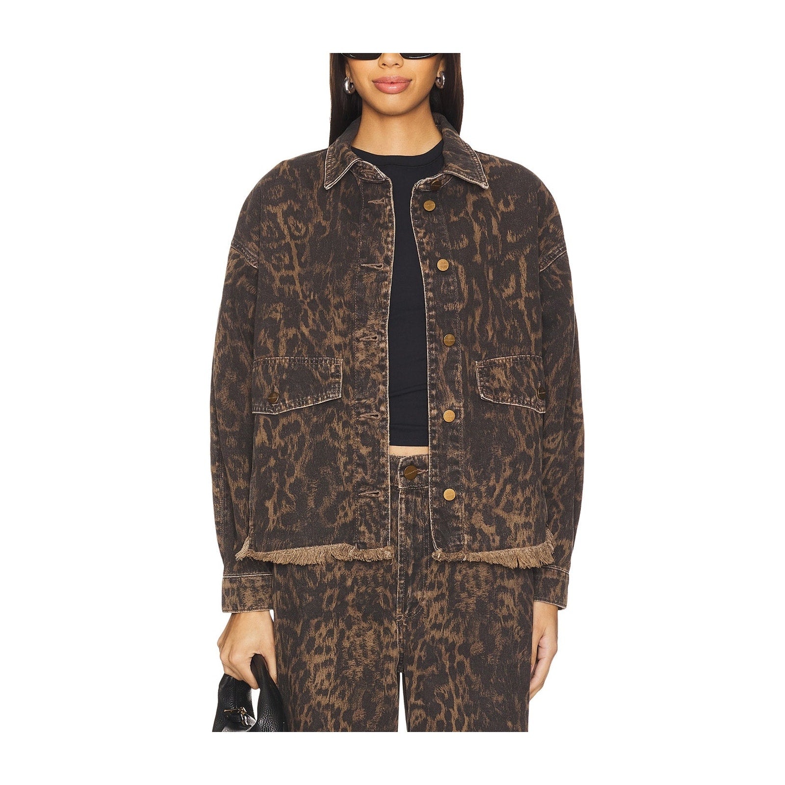 Allsaints 'Hettie' Brown Cotton Denim Shacket Size 0