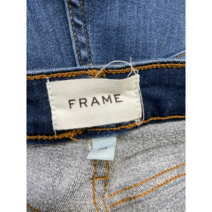 Frame 'Le' Blue Crop Mini Bootcut Raw Hem Denim Jeans Size 28