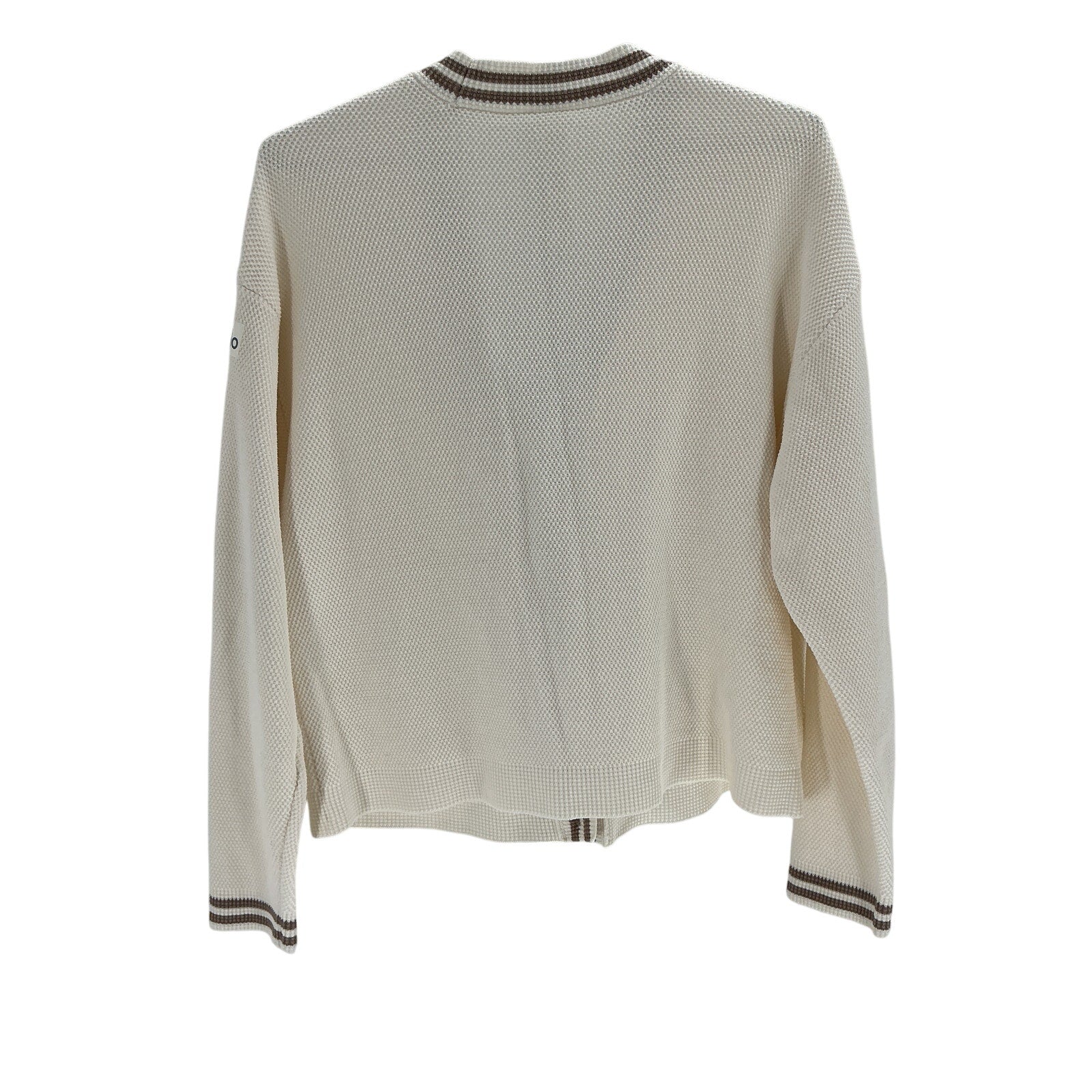 Alo Yoga 'Tennis Club' Beige Cotton Sweater Knit Cardigan Size S