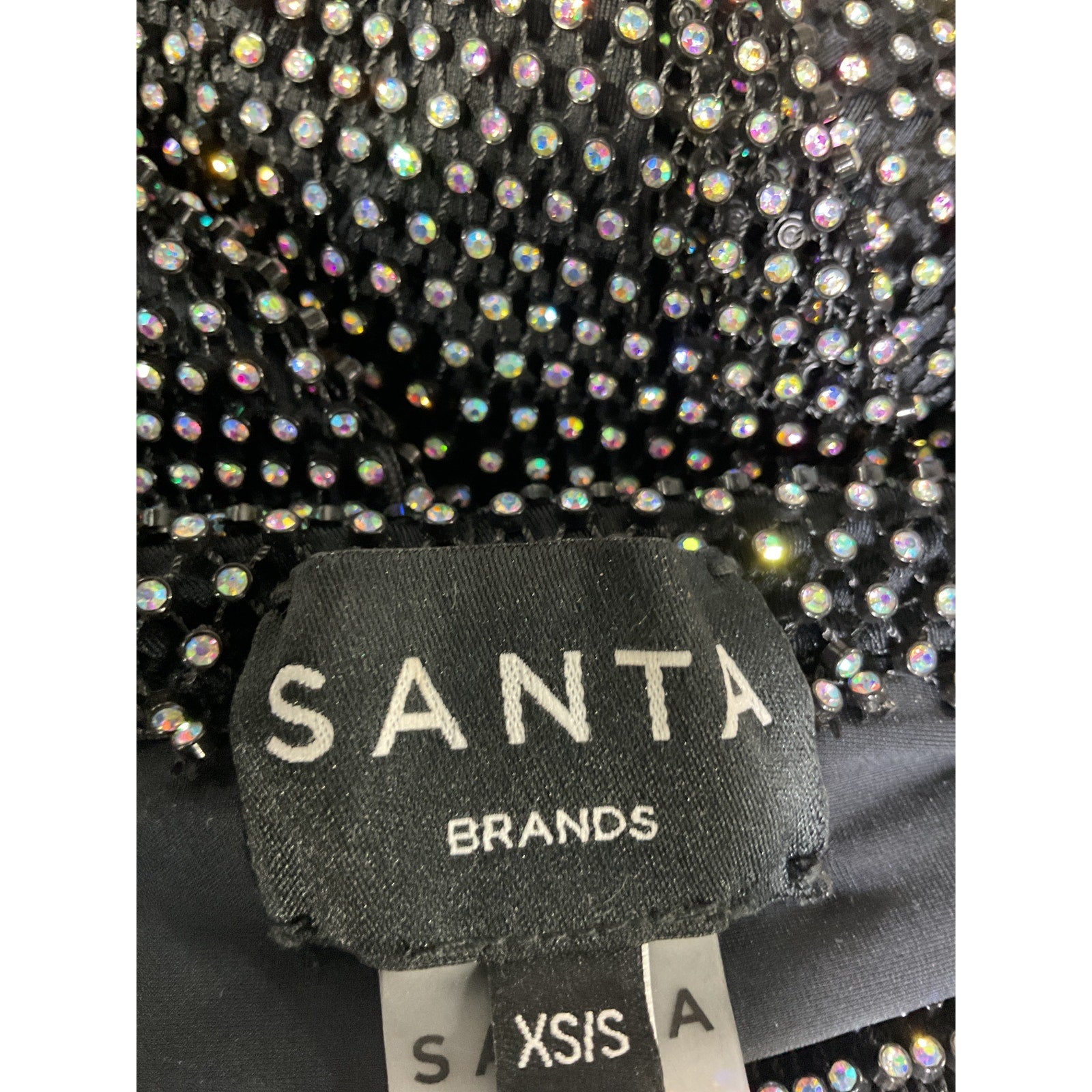 Santa Brands 'Feathers' Black Mini Skirt Size XS