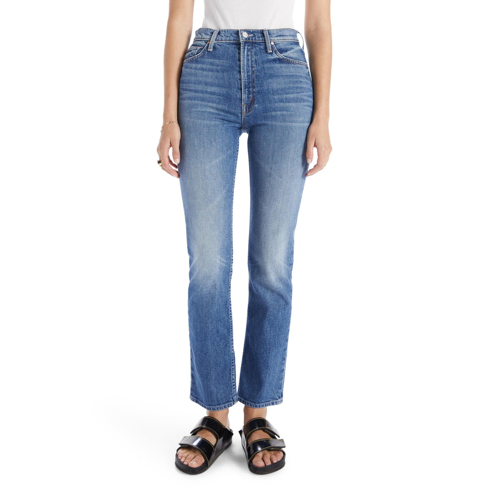 Mother Rider Skimp Blue Cotton High Waist Straight Leg Denim Jeans Size 26