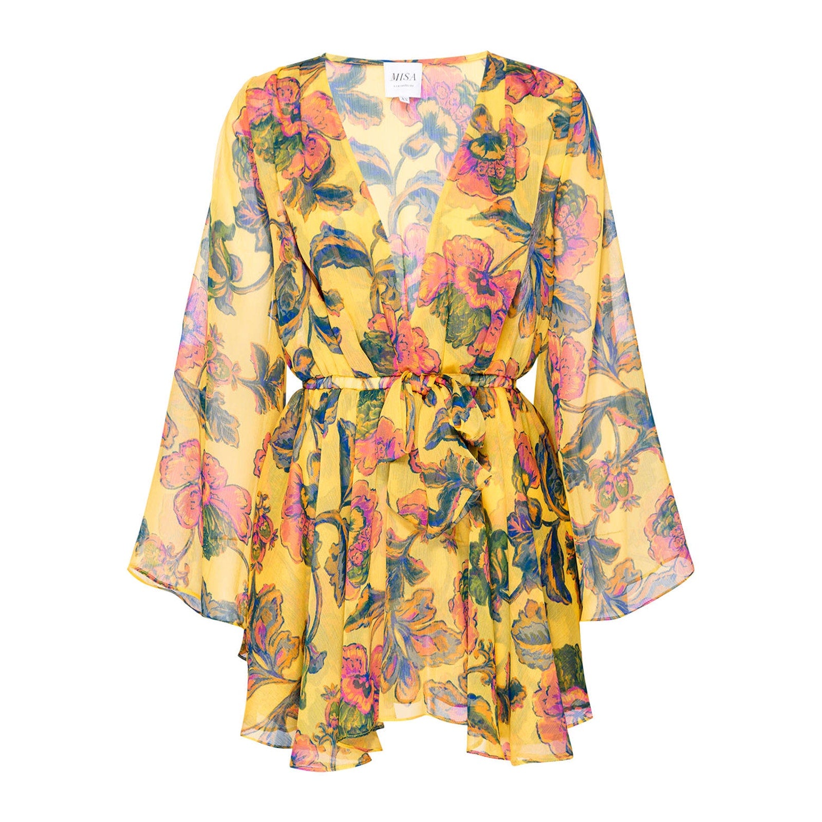 Misa Los Angeles 'Kaia' Yellow Polyester Dress Size L