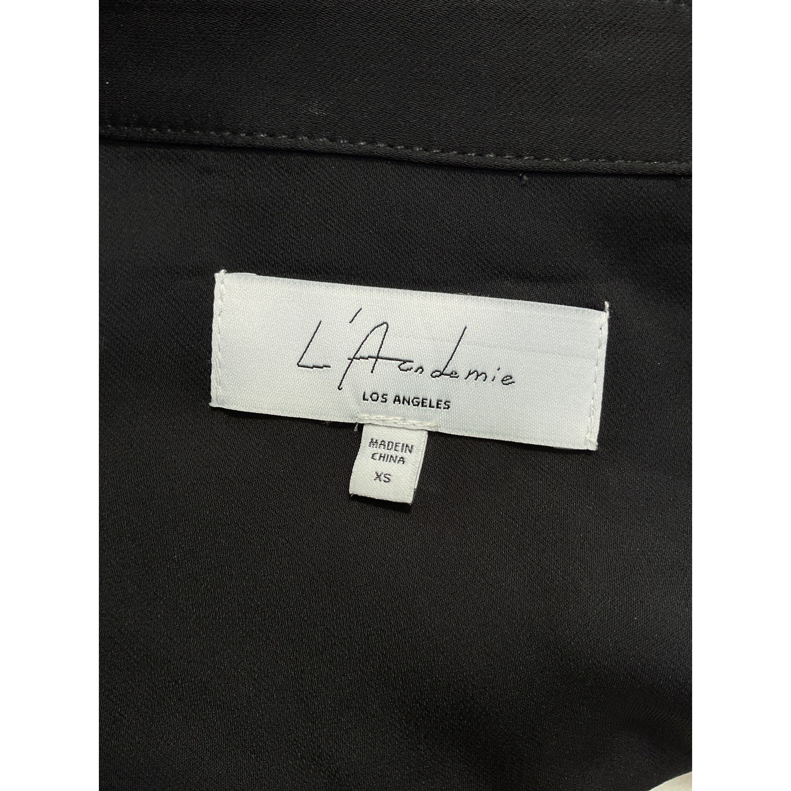L'Academie 'Lenae' Black Crepe Shirt Size XS
