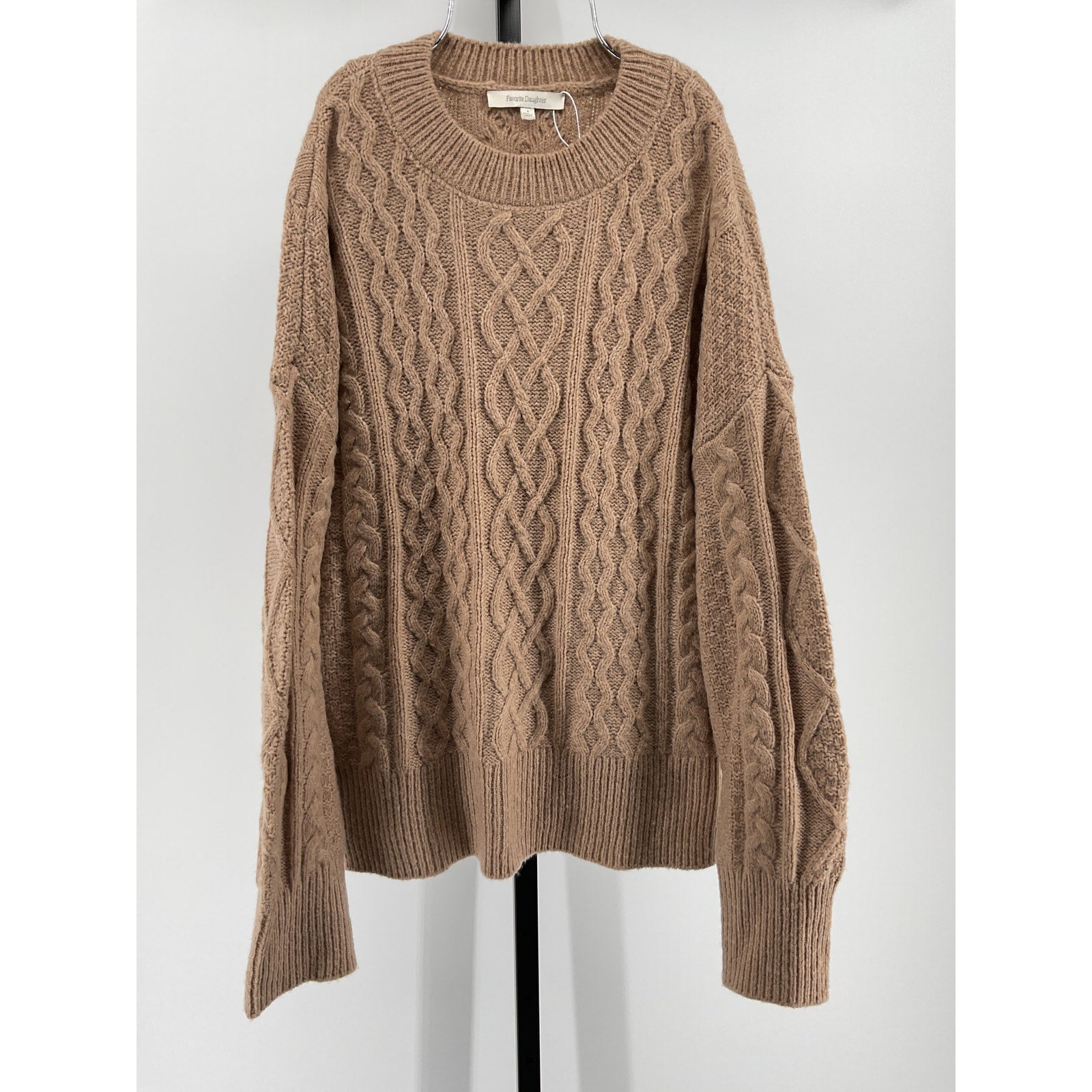Favorite Daughter The Oversized Tan Wool Cable Sweater Size S / 1