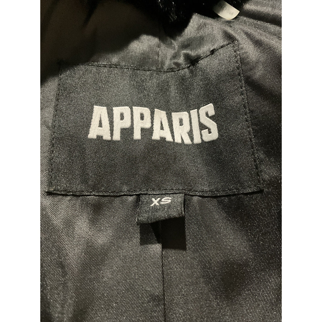 Apparis 'Goldie' Black Polyester 5 Faux Fur Jacket Size XS