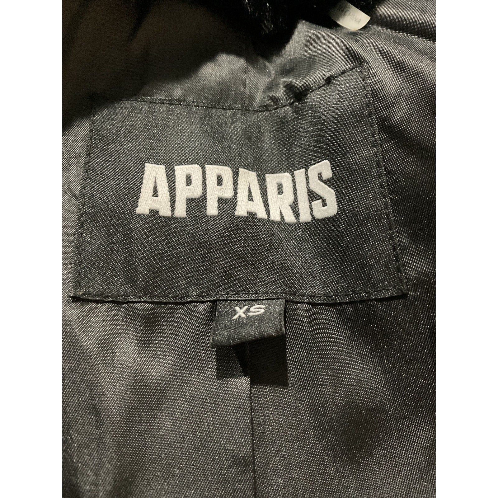 Apparis 'Goldie' Black Polyester 5 Faux Fur Jacket Size XS