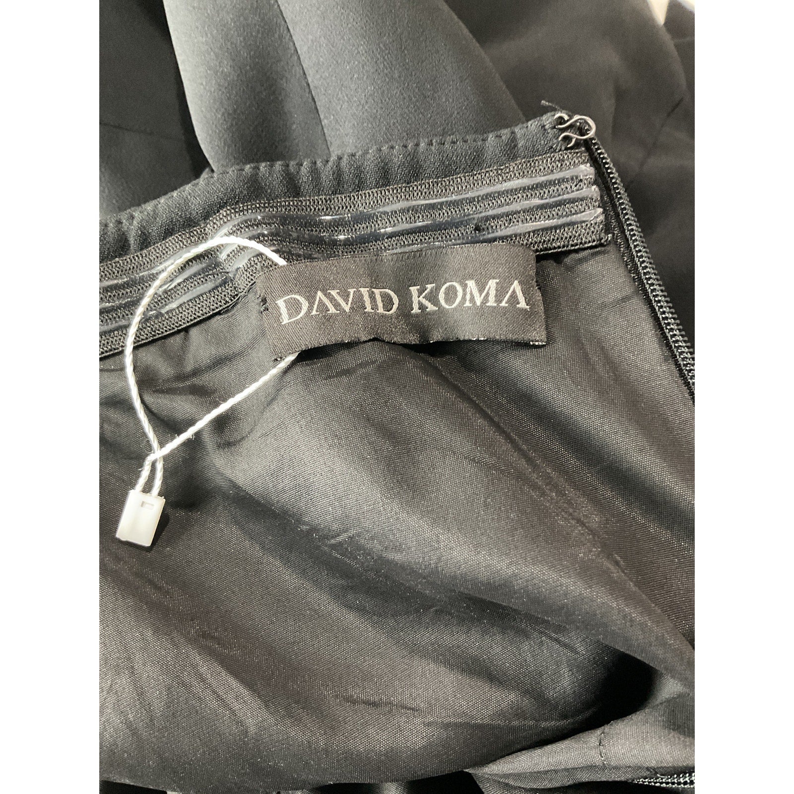 David Koma Black Acetate V Cut Mini Dress Size 4