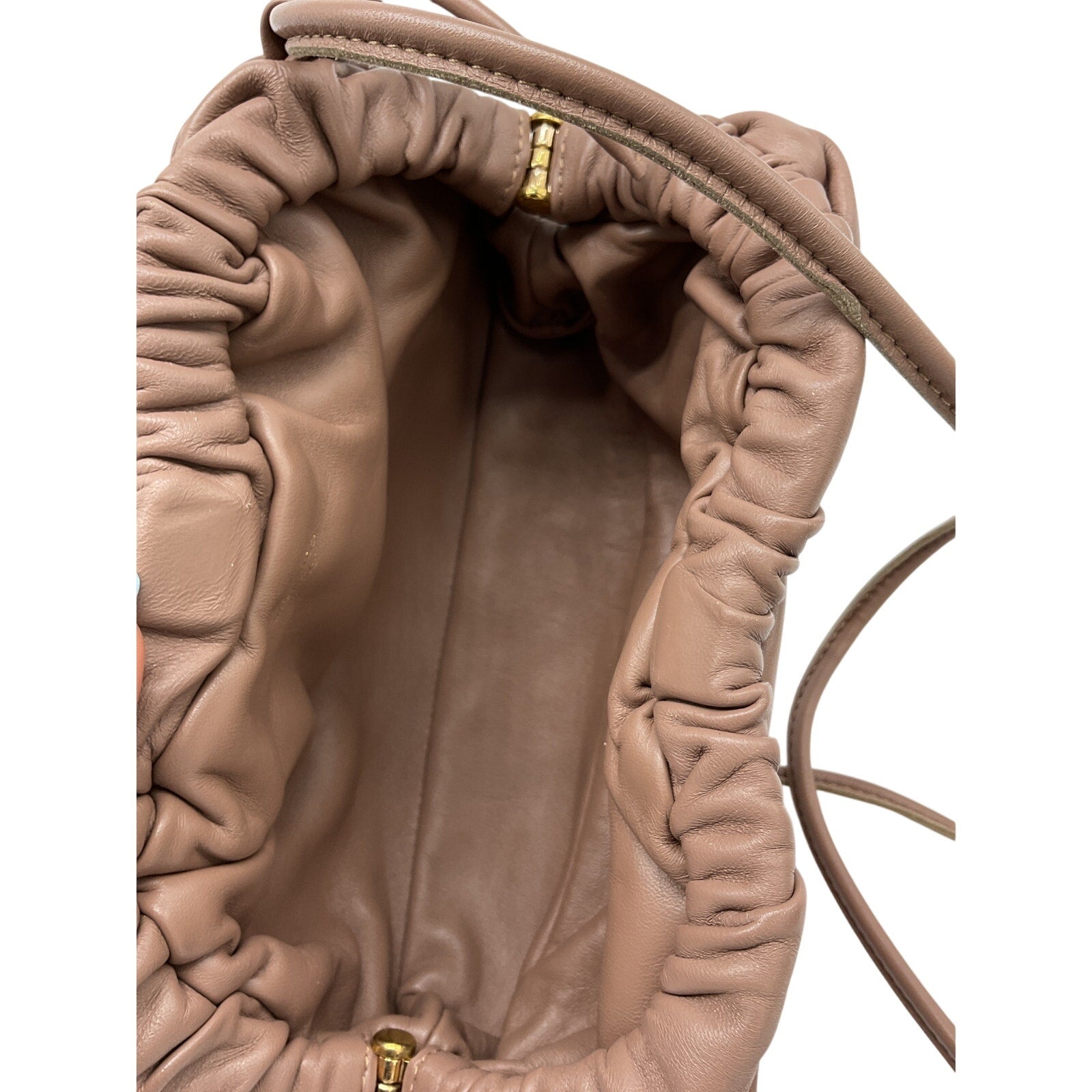 Mansur Gavriel Mini Brown Leather Cloud Leather Clutch