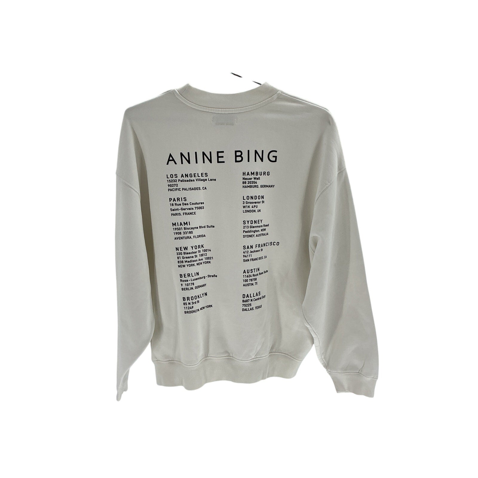 Anine Bing 'Jaci' White Cotton Smiley Sweatshirt Size S