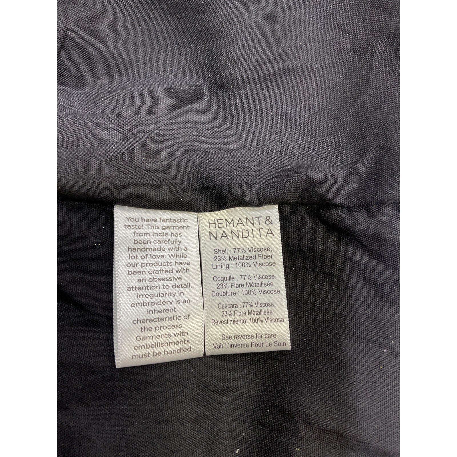 Hemant And Nandita Black Georgette Maxi Dress Size M