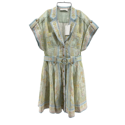 Zimmermann Belted Multicolor Acacia Shirtdress Size 0 ( US 2-4) NWT