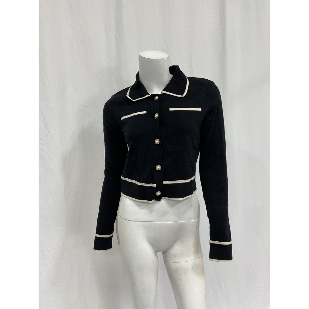 Majorelle 'Varma' Black Cotton Sweater Jacket Size S