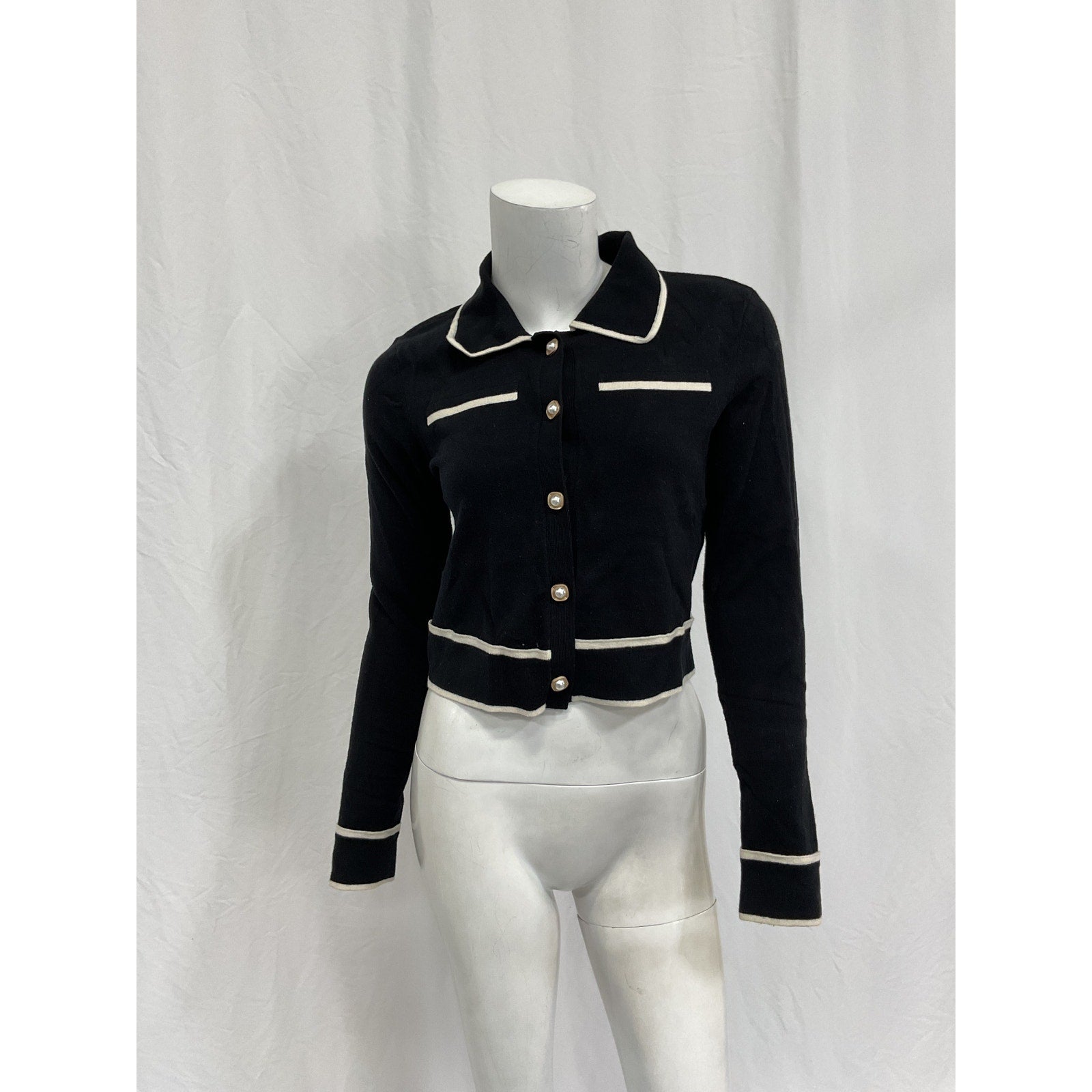 Majorelle 'Varma' Black Cotton Sweater Jacket Size S