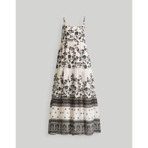 Reistor 'Reg' Black Strappy Tiered Maxi Dress Size M