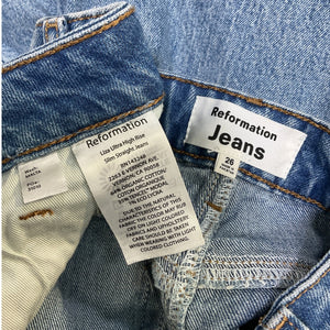 Reformation Classic Blue Liza Denim Jeans Size 26