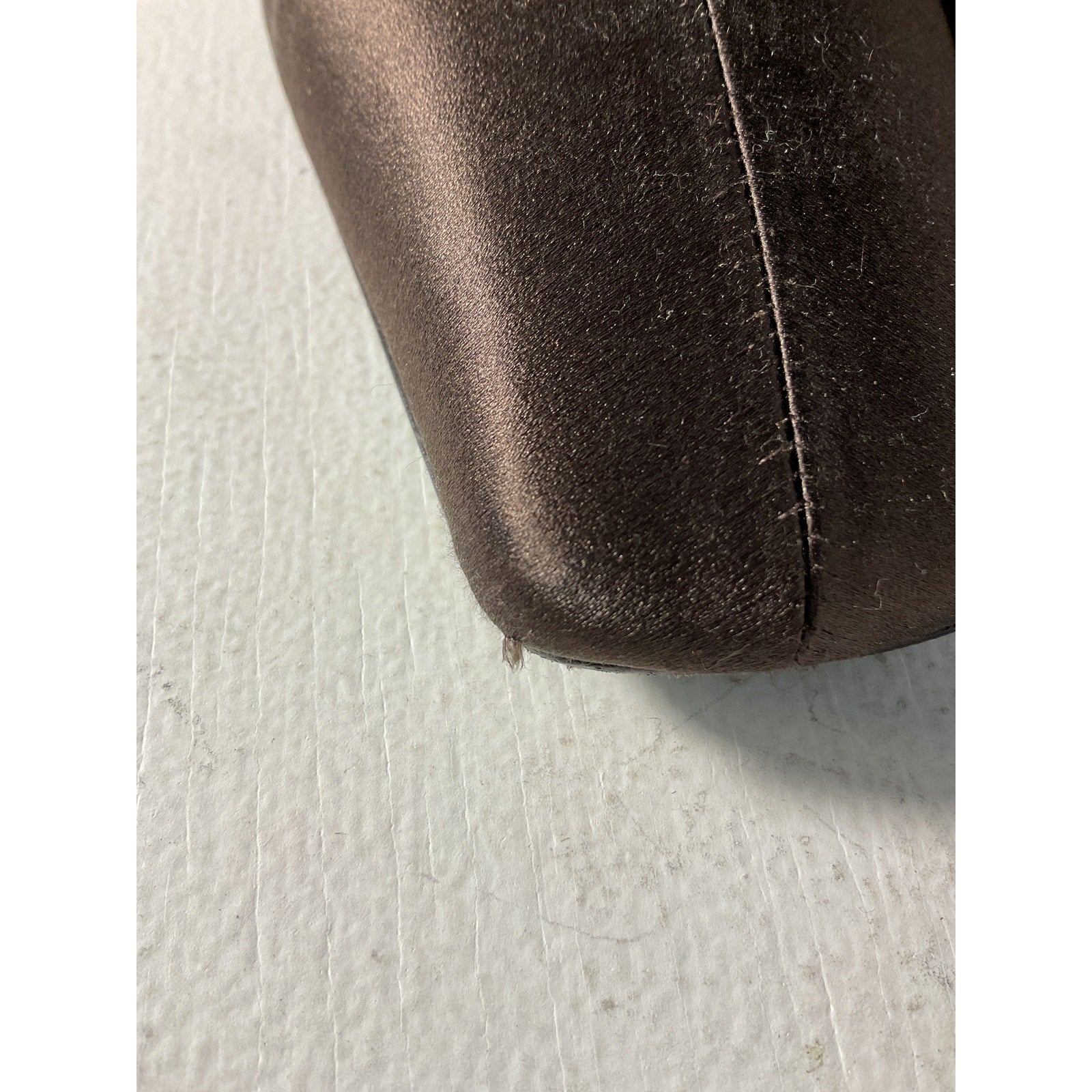 Magda Butrym 'Faux' Brown Fur-Trimmed Satin Knee Boots Size 8