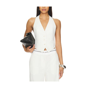 Ronny Kobo 'Mina' Beige Polyester Vest Size XS