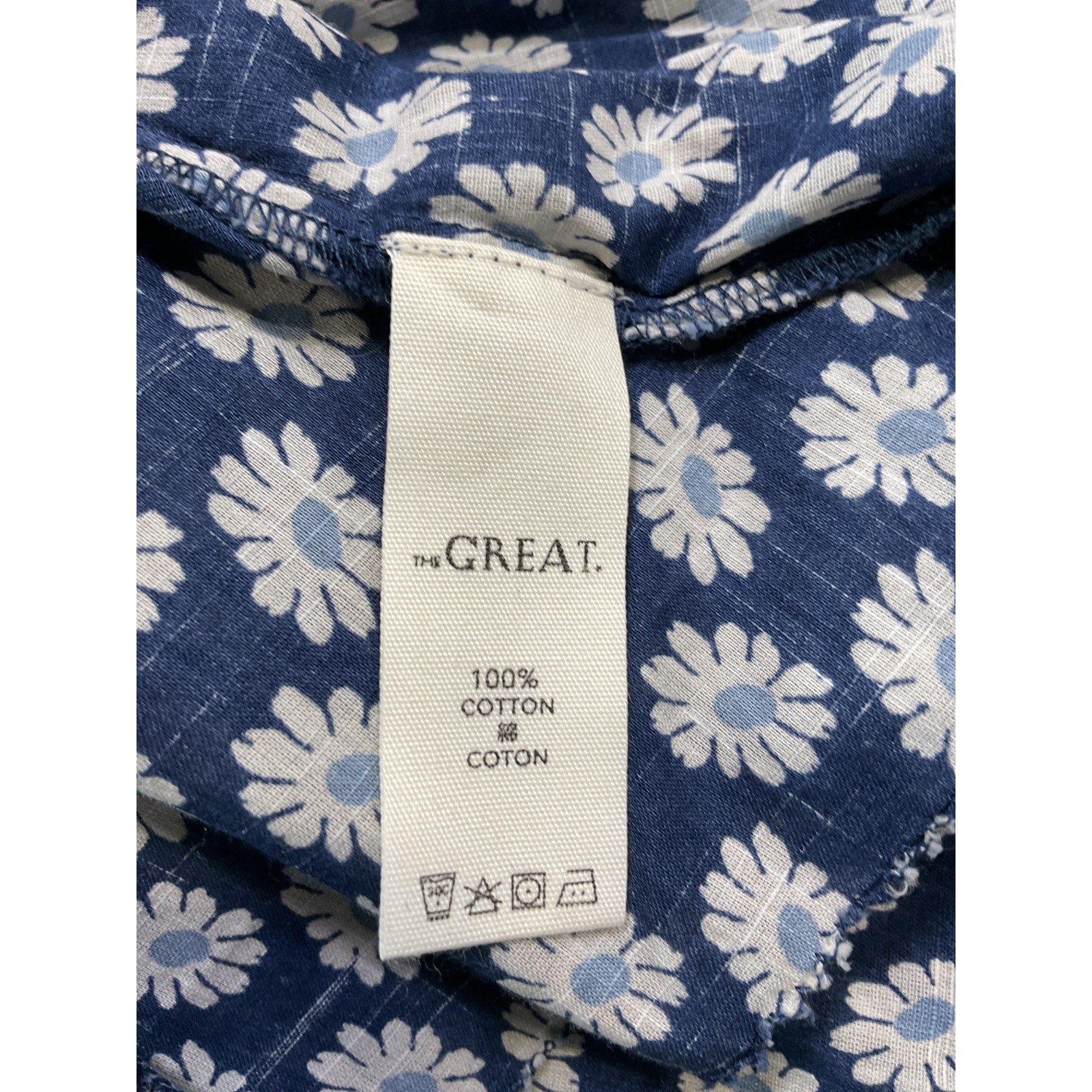 The Great 'The Curtsy' Blue Cotton Floral Midi-Skirt Size 0