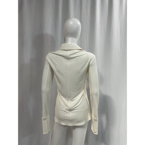 Helmut Lang Point Collar White Long Sleeve Pocket Shirt Size M