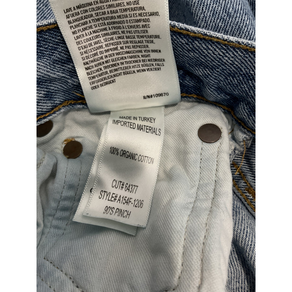 Agolde '90's' Blue Pinch Waist Distressed Denim Jean Size 26