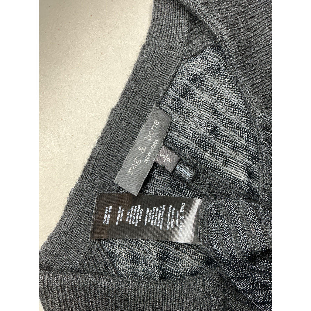 Rag & Bone Black Merino Wool Dorit Crew Size S/P
